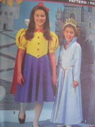 8515 SNOW WHITE DRESS, CAPE, CINDERELLA COSTUME PATTERN 7-14